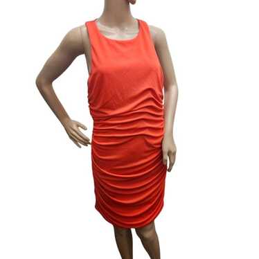 Cinq A Sept Shirlee Ruched Mini Dress in Orange Re