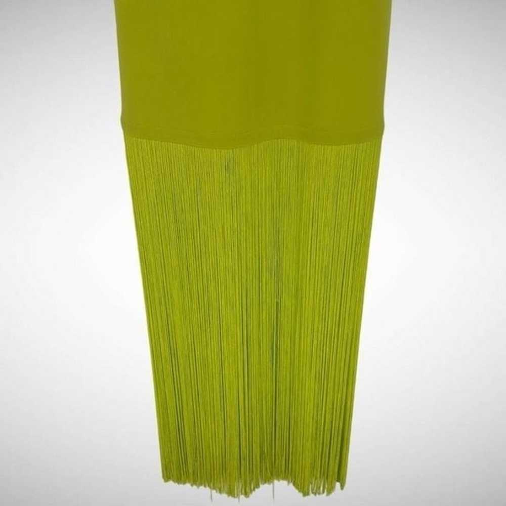 Alice + Olivia Steph Scoop Neck Fringe Hem Green … - image 3