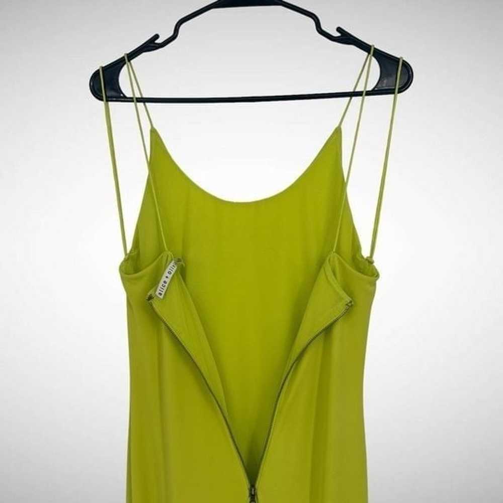 Alice + Olivia Steph Scoop Neck Fringe Hem Green … - image 7