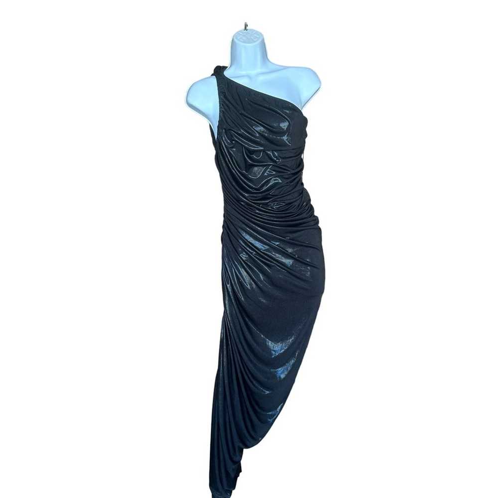 Norma Kamali Diana Ruched One Shoulder Gown Metal… - image 5