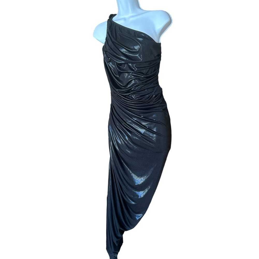 Norma Kamali Diana Ruched One Shoulder Gown Metal… - image 6