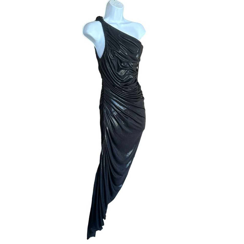 Norma Kamali Diana Ruched One Shoulder Gown Metal… - image 7