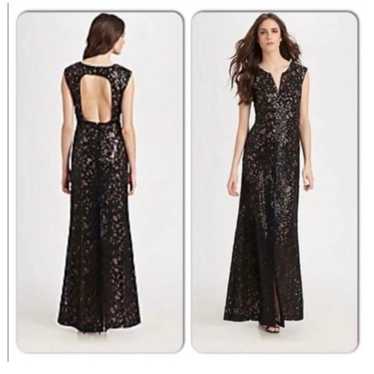 BCBGMAXAZRIA BLACK LACE MAXI DRESS MEDIUM