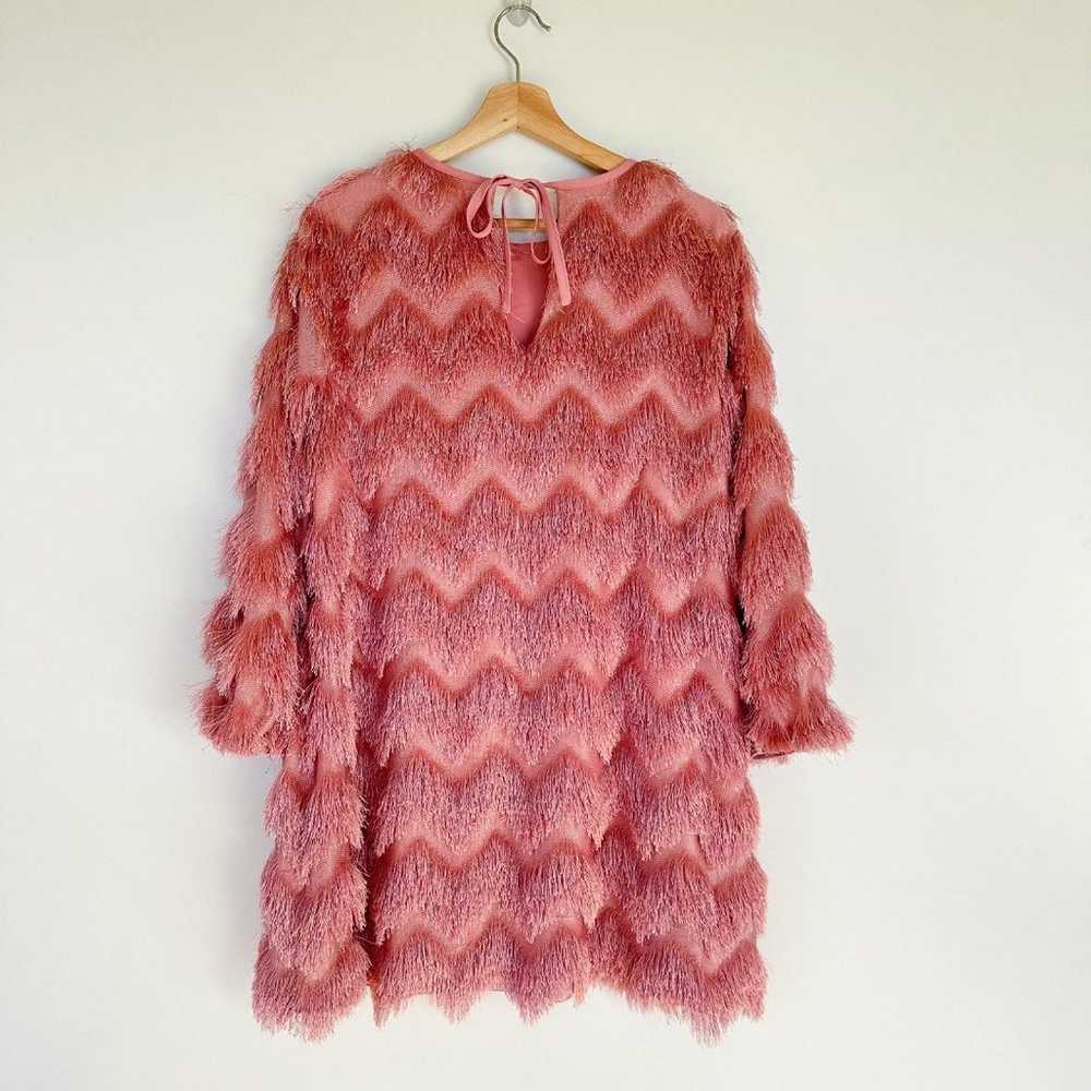 Hutch Anthropologie Pink Fringe Chevron Shift Min… - image 6