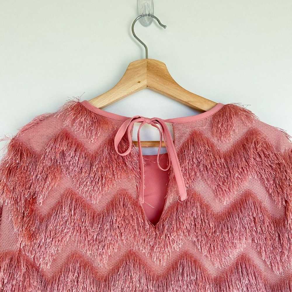 Hutch Anthropologie Pink Fringe Chevron Shift Min… - image 7