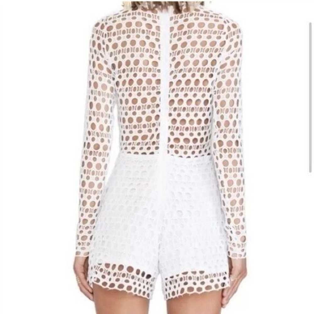 ALEXIS White Lace Eyelet Overlay Long Sleeve Crew… - image 2