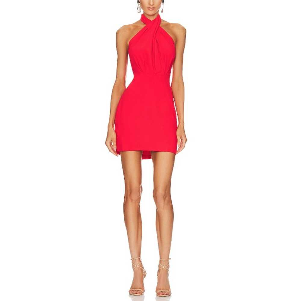 Amanda Uprichard 'Mezcal' Red Crepe Halterneck Dr… - image 1