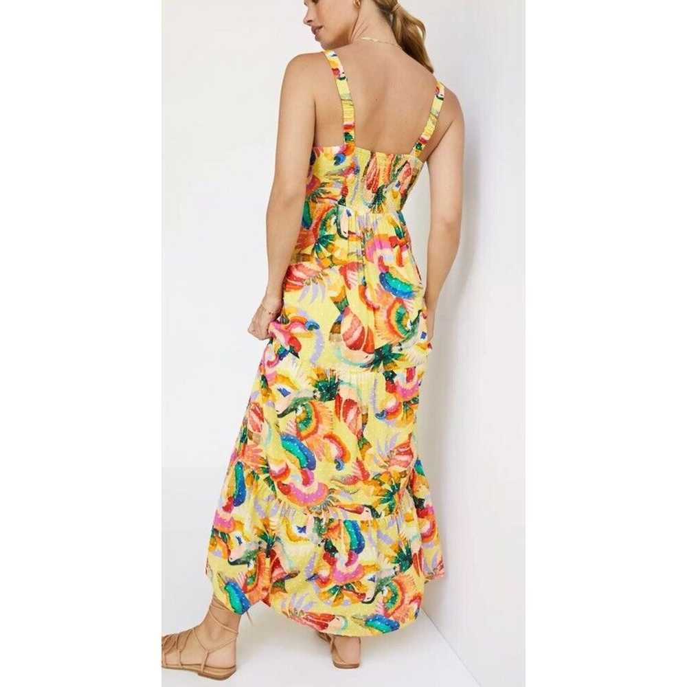 FARM RIO Textured Tropical Toucan Print Tiered Ma… - image 2