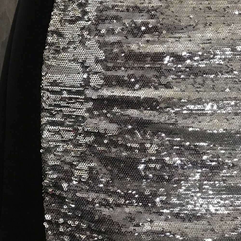 Bebe Addiction Bodycon Silver Sequin Mesh Black D… - image 4