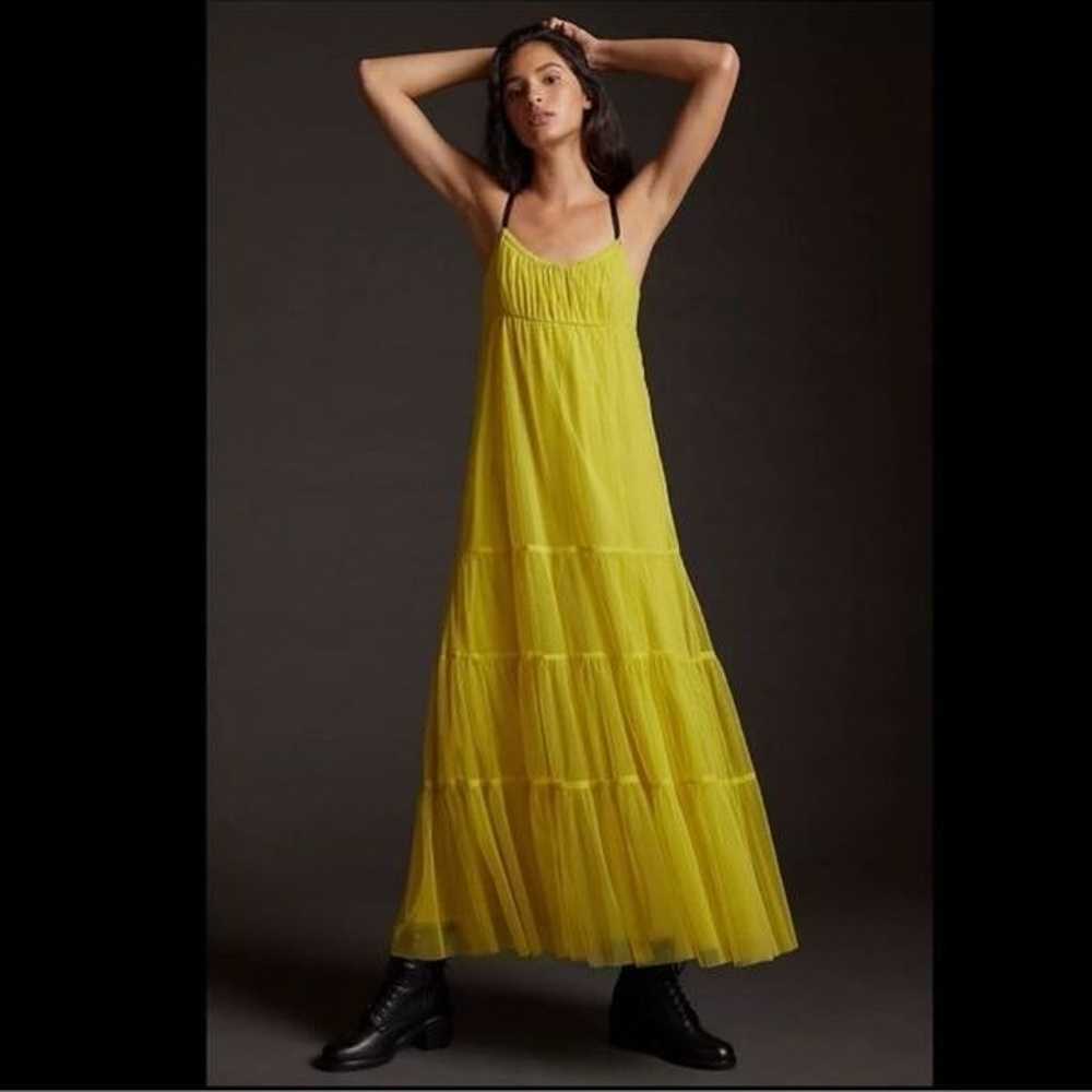 Anthropologie Maeve Tulle Tiered Maxi Dress Size … - image 1