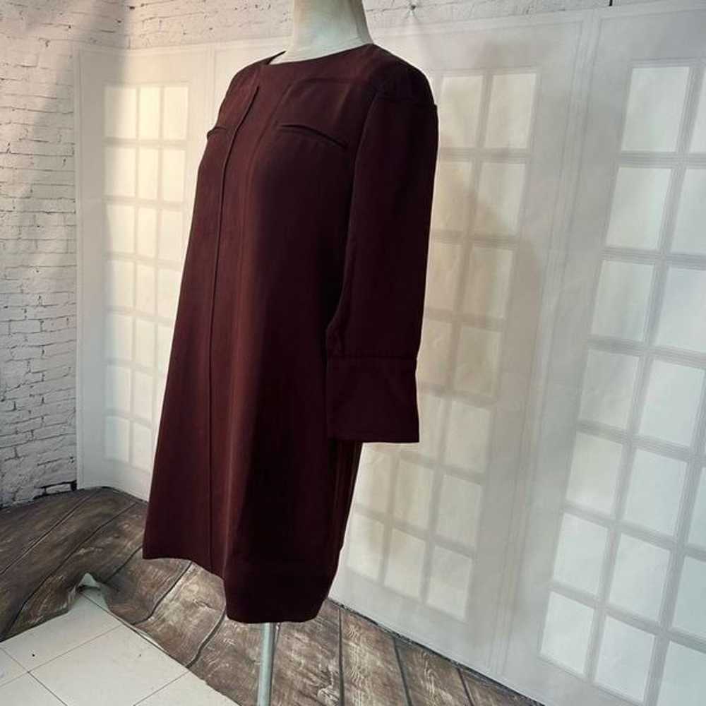 Nellie Partow Burgundy Red Long Sleeve Shift Dres… - image 3