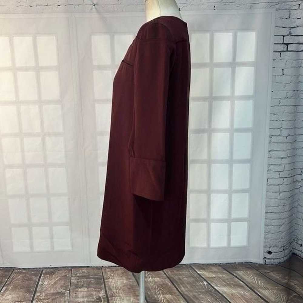 Nellie Partow Burgundy Red Long Sleeve Shift Dres… - image 4