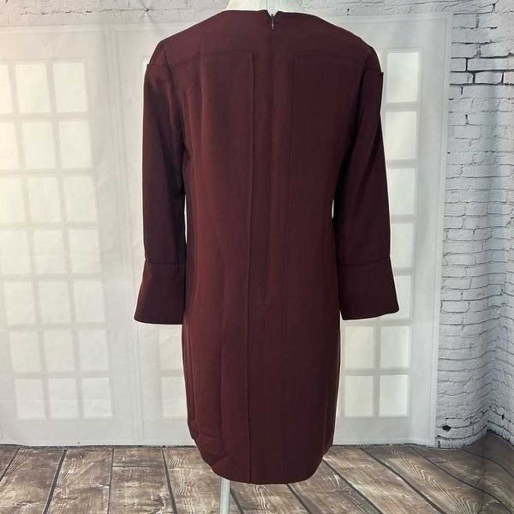 Nellie Partow Burgundy Red Long Sleeve Shift Dres… - image 5