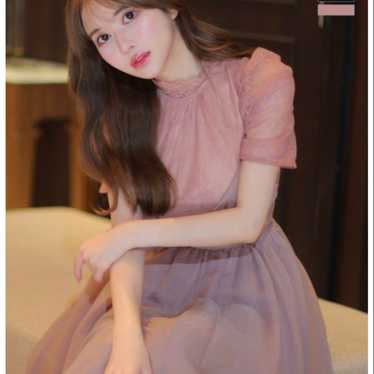 DEA Dress Long Fluffy Pink Muted