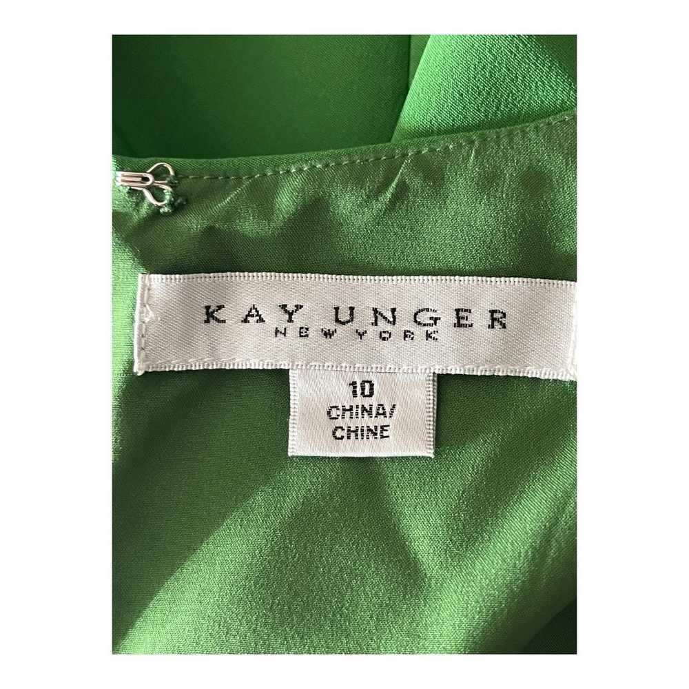 Kay Unger dress Kamala midi sleeveless green size… - image 5