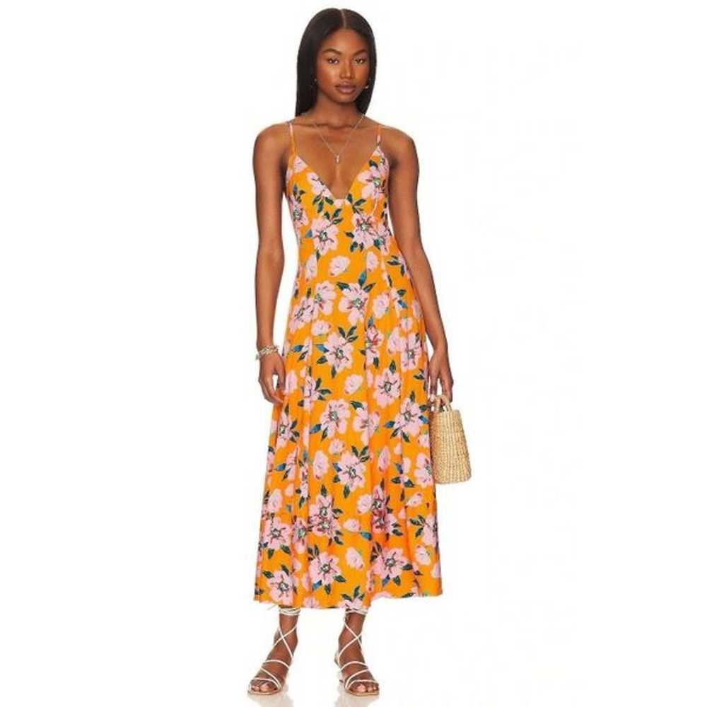 New Free People Finer Things Printed Midi Maxi Dr… - image 1