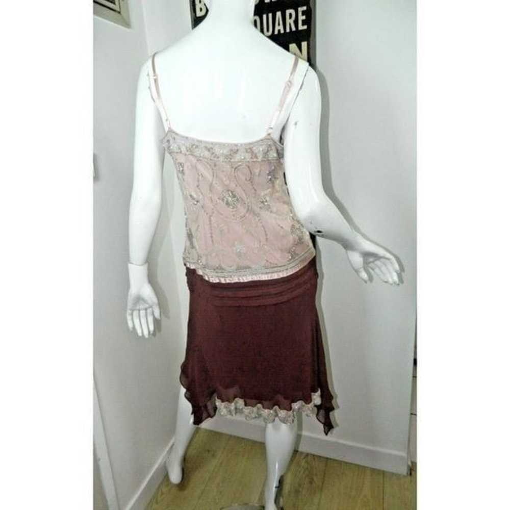 SUE WONG Nocturne Dress Size 10 Pink Burgundy Bea… - image 2