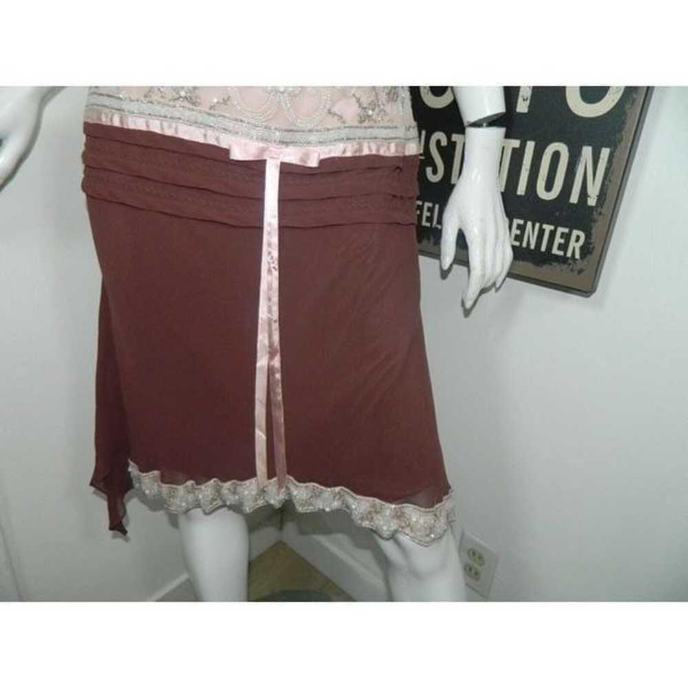 SUE WONG Nocturne Dress Size 10 Pink Burgundy Bea… - image 7