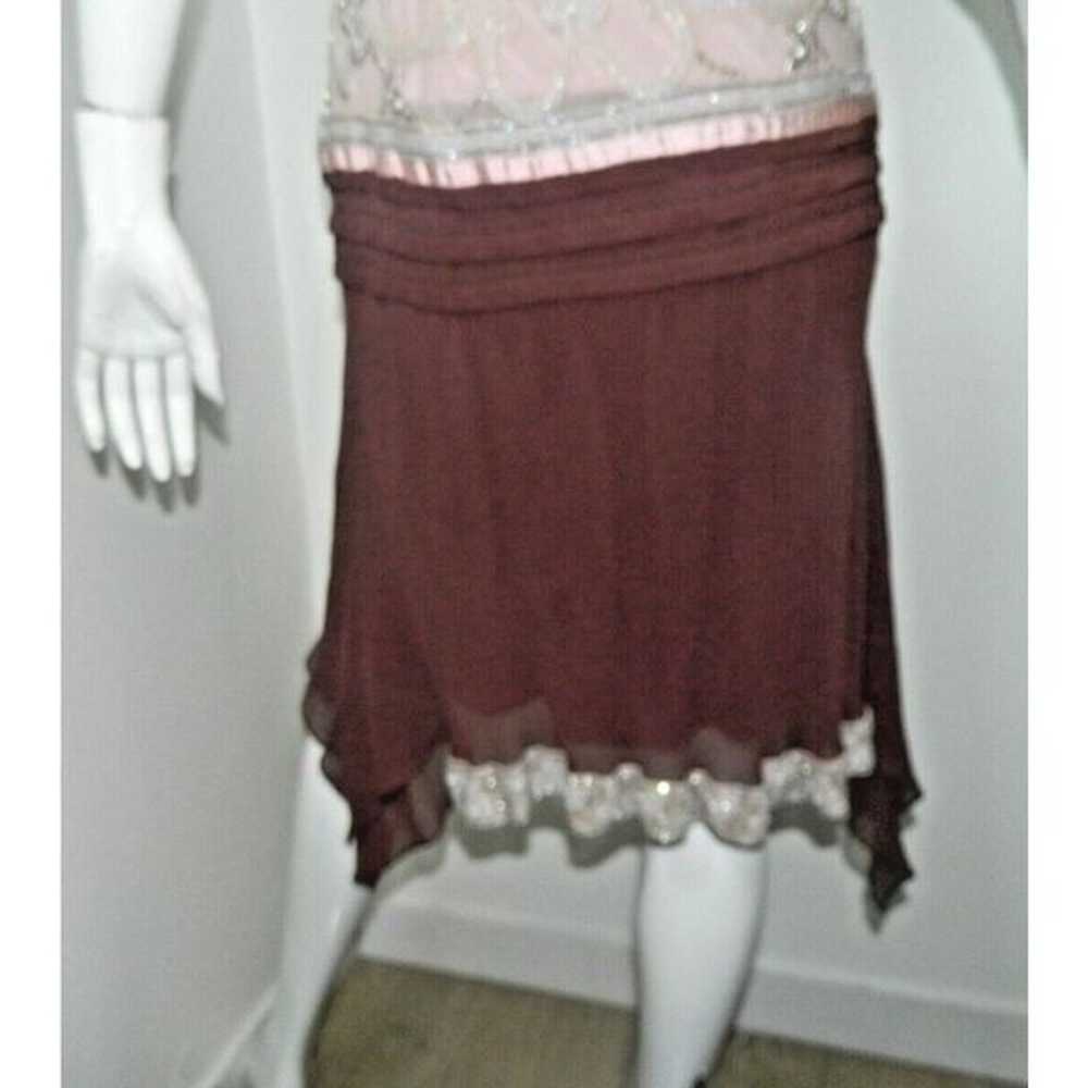 SUE WONG Nocturne Dress Size 10 Pink Burgundy Bea… - image 8