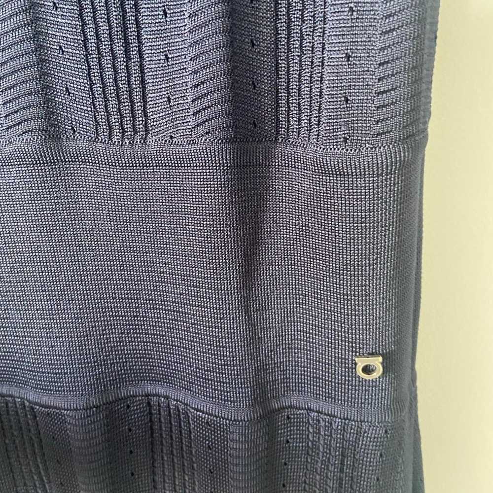 Salvatore Ferragamo knitted navy dress - image 4