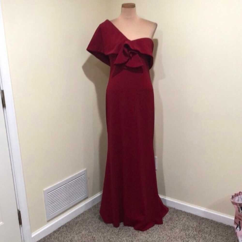 Badgley Mischka Maxi Dress Size 20 Ruffle Ruby On… - image 2