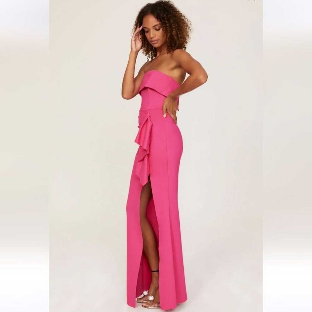 ELLIATT Across Pink Strapless Ruffle Side Slit Go… - image 2