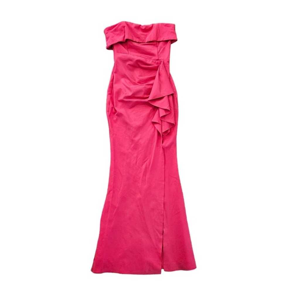 ELLIATT Across Pink Strapless Ruffle Side Slit Go… - image 3