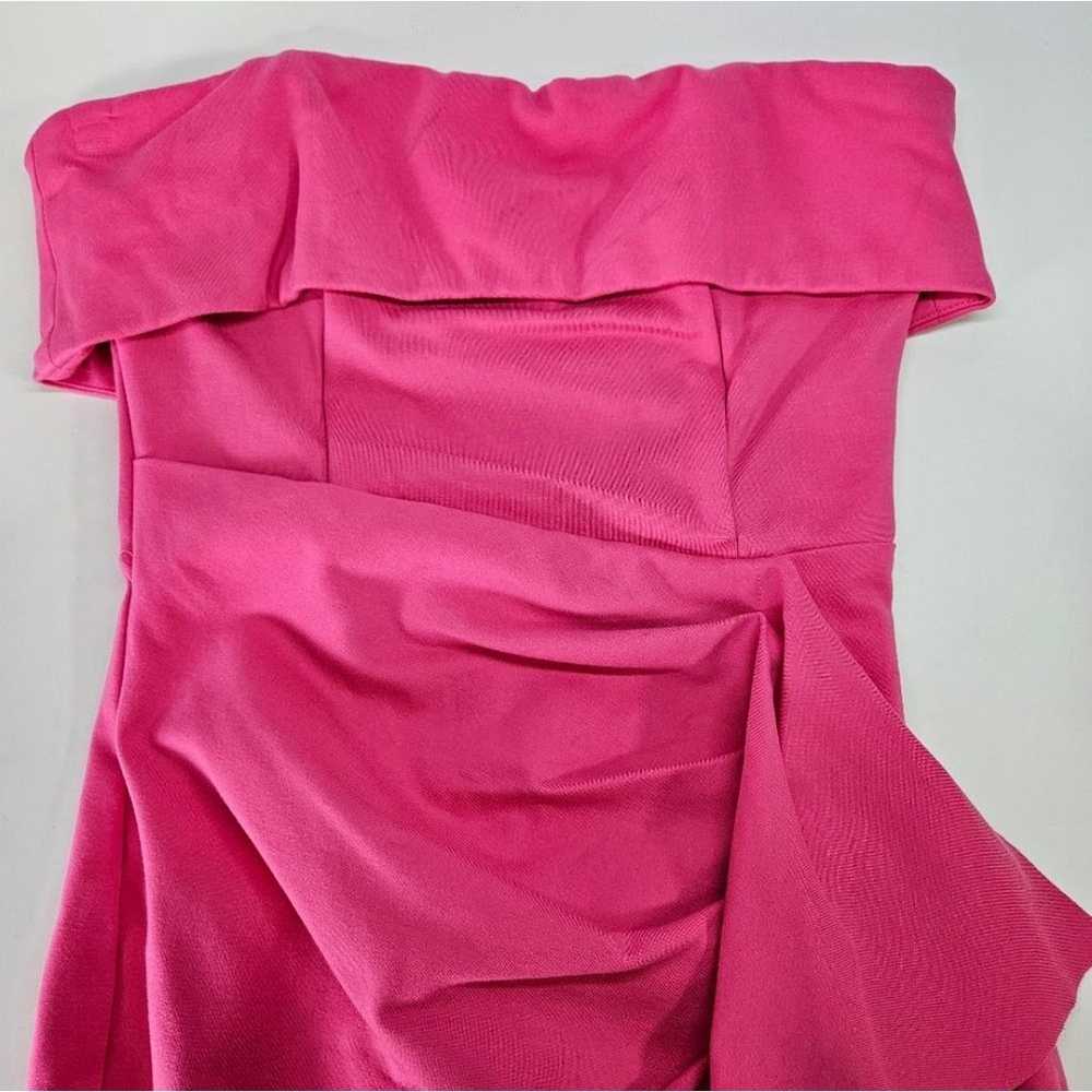 ELLIATT Across Pink Strapless Ruffle Side Slit Go… - image 4