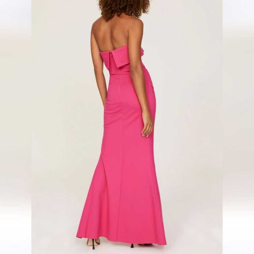 ELLIATT Across Pink Strapless Ruffle Side Slit Go… - image 9