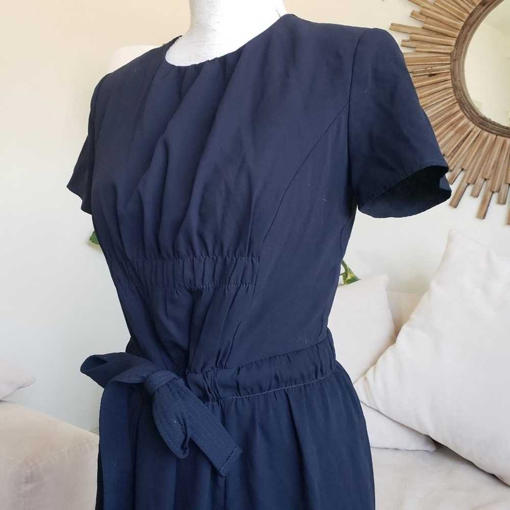 Louis Vuitton Uniforms Navy Blue Tie Front Dress - image 2