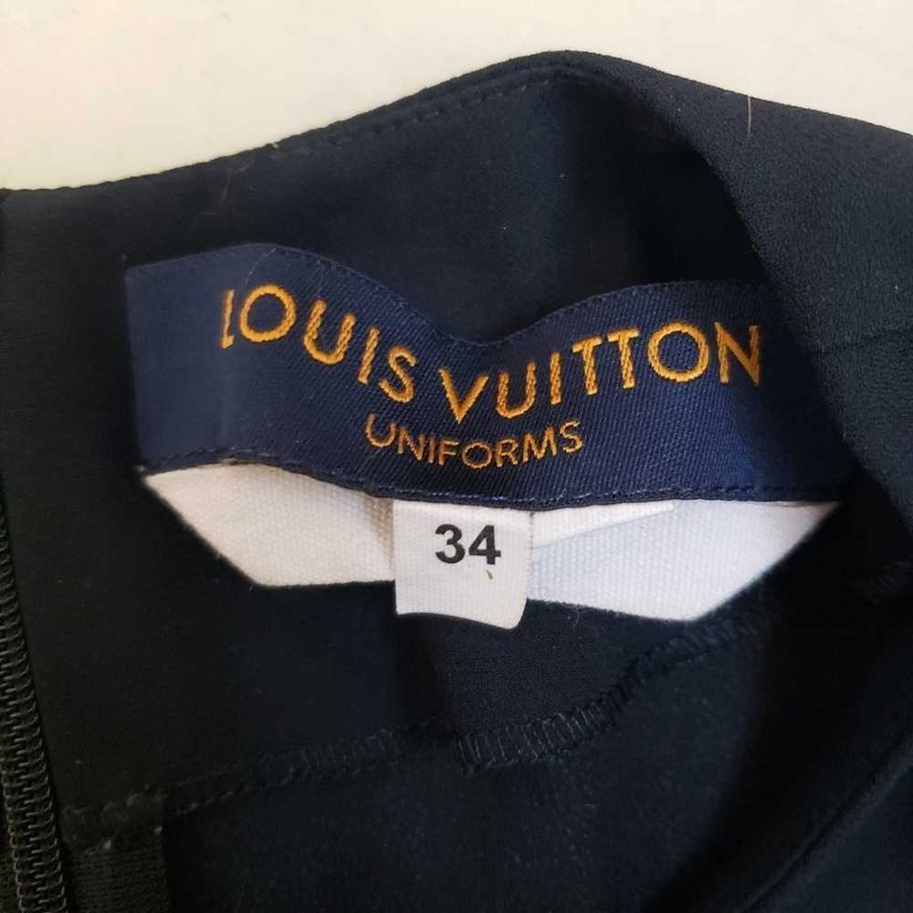 Louis Vuitton Uniforms Navy Blue Tie Front Dress - image 7