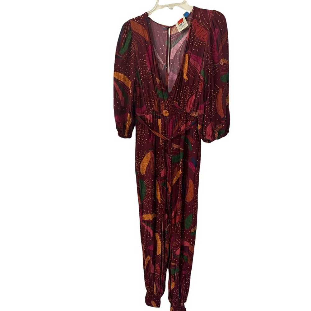 Anthropologie Farm Rio Wrap Jumpsuit Bananas SZ S - image 5