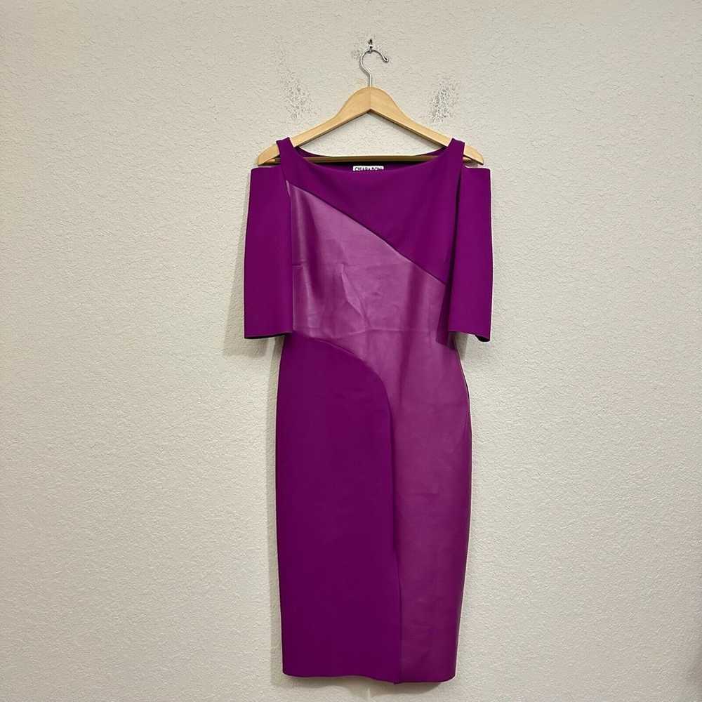 CHIARA BONI Althaia Cold Shoulder Dress Purple Fa… - image 1