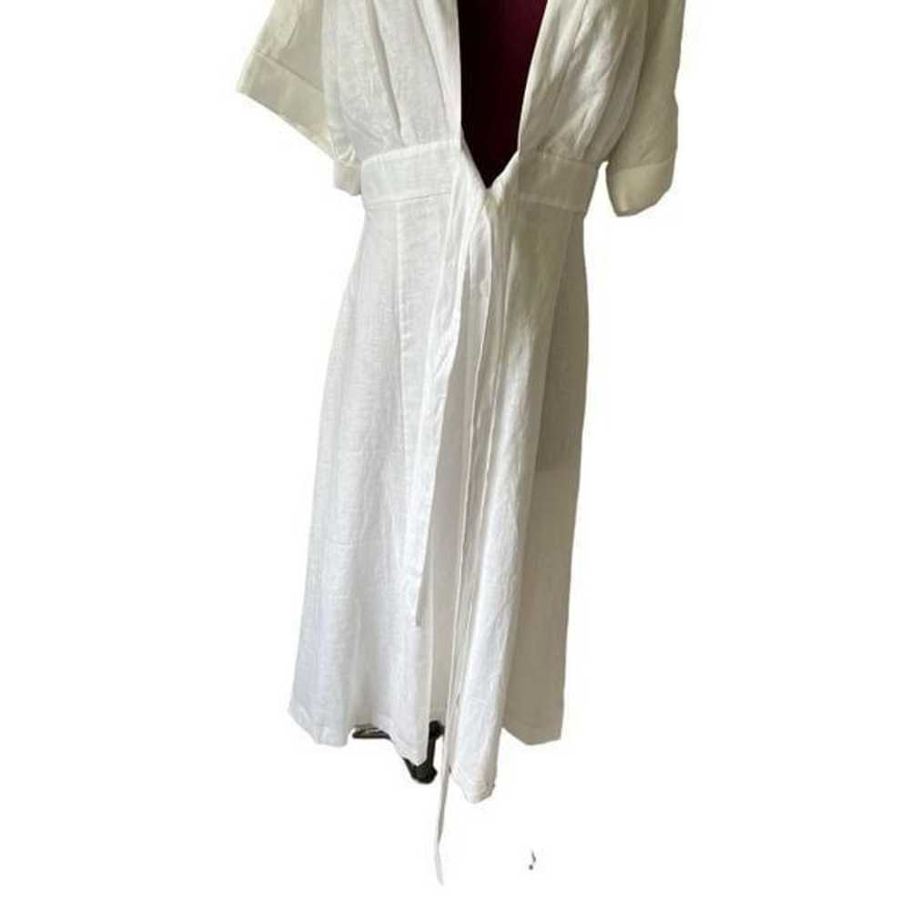 Equipment Femme Nauman Linen Wrap Midi Dress Size… - image 3