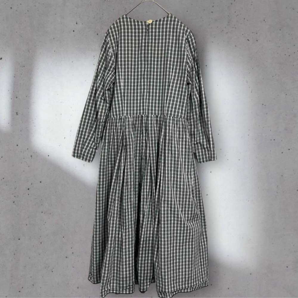 YAECA Tack Dress Green Check Cotton M - image 3