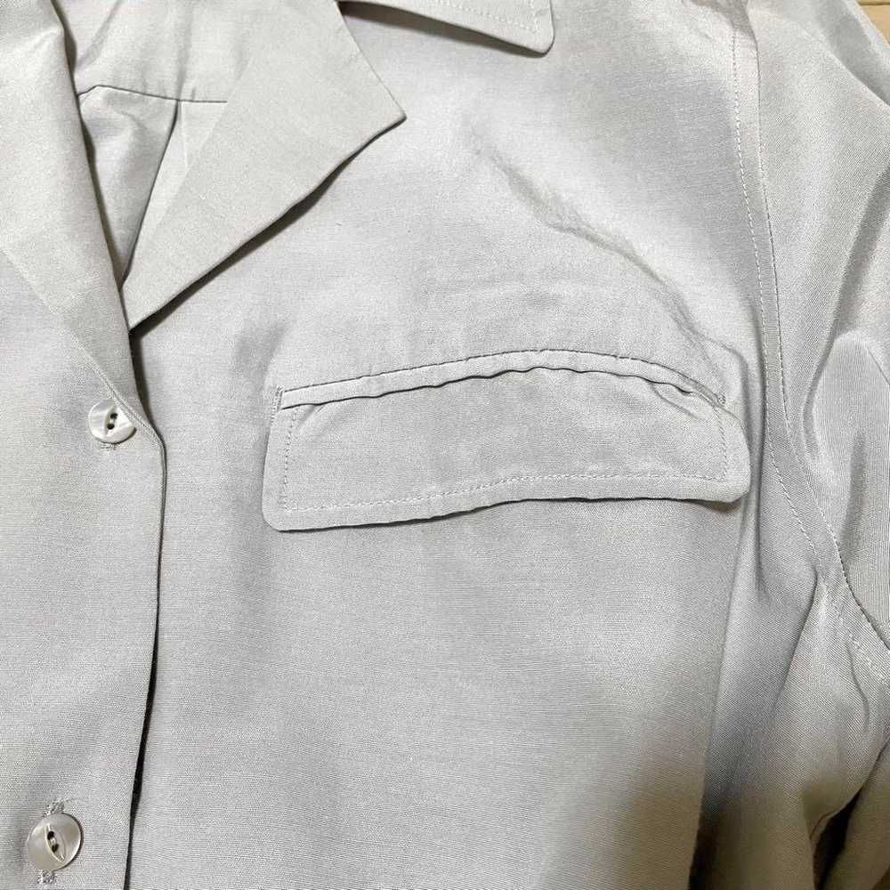 Drawer Cotton Silk Shirt Dress Light Gray - image 6