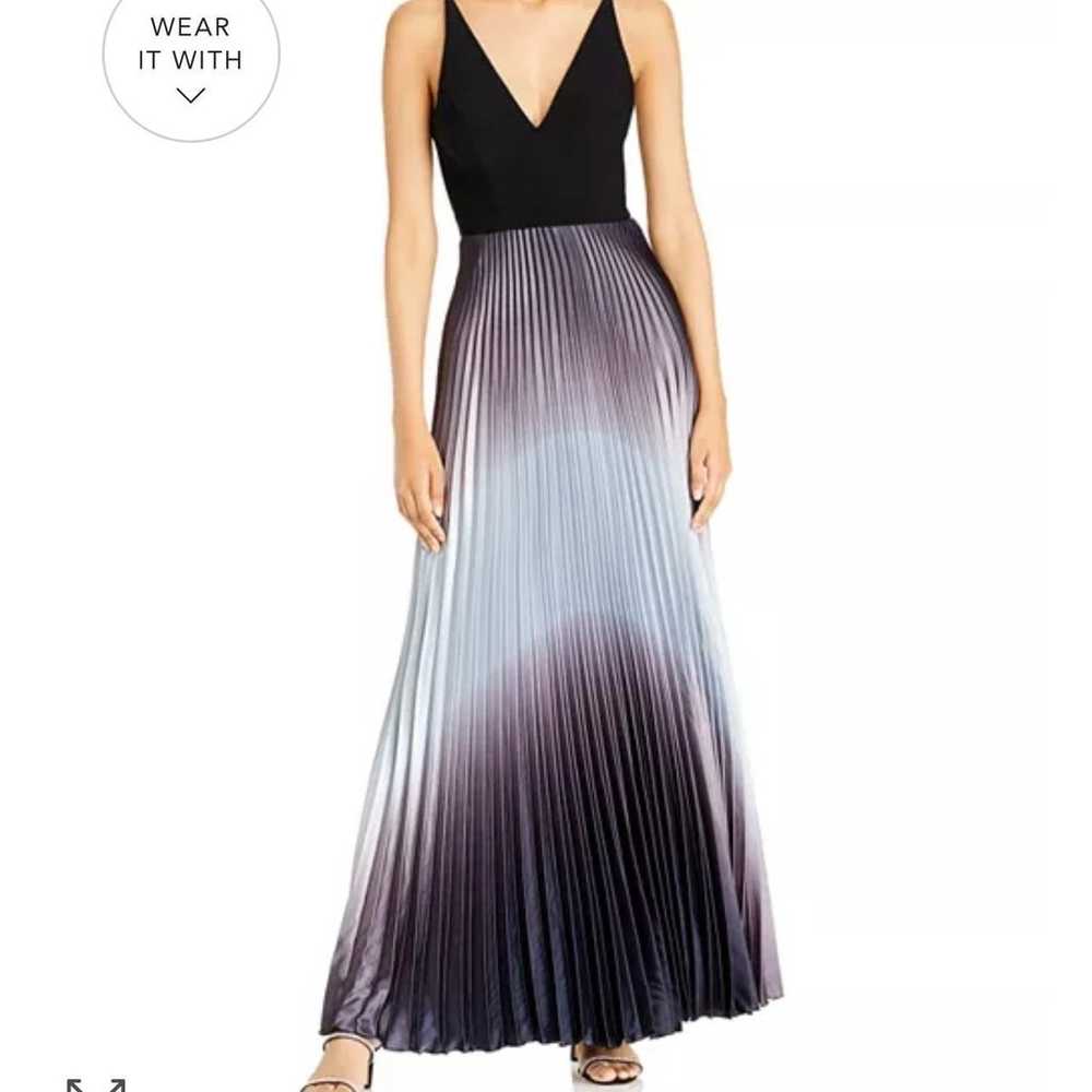 Aqua Pleated Shimmer Ombré Dress Size 10 - image 1