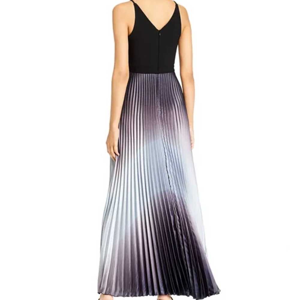 Aqua Pleated Shimmer Ombré Dress Size 10 - image 4