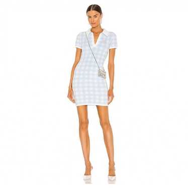 ALEXANDER WANG Towel Gingham Polo Plaid Print Min… - image 1