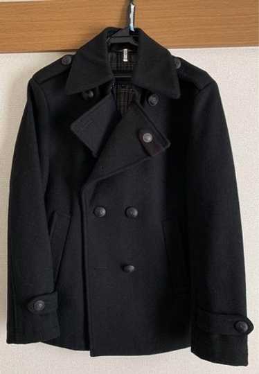 【美品】BURBERRYBLACKLABEL 青色　ピーコート　M 美品】BURBERRYBLACKLABEL 青色 ピーコート M