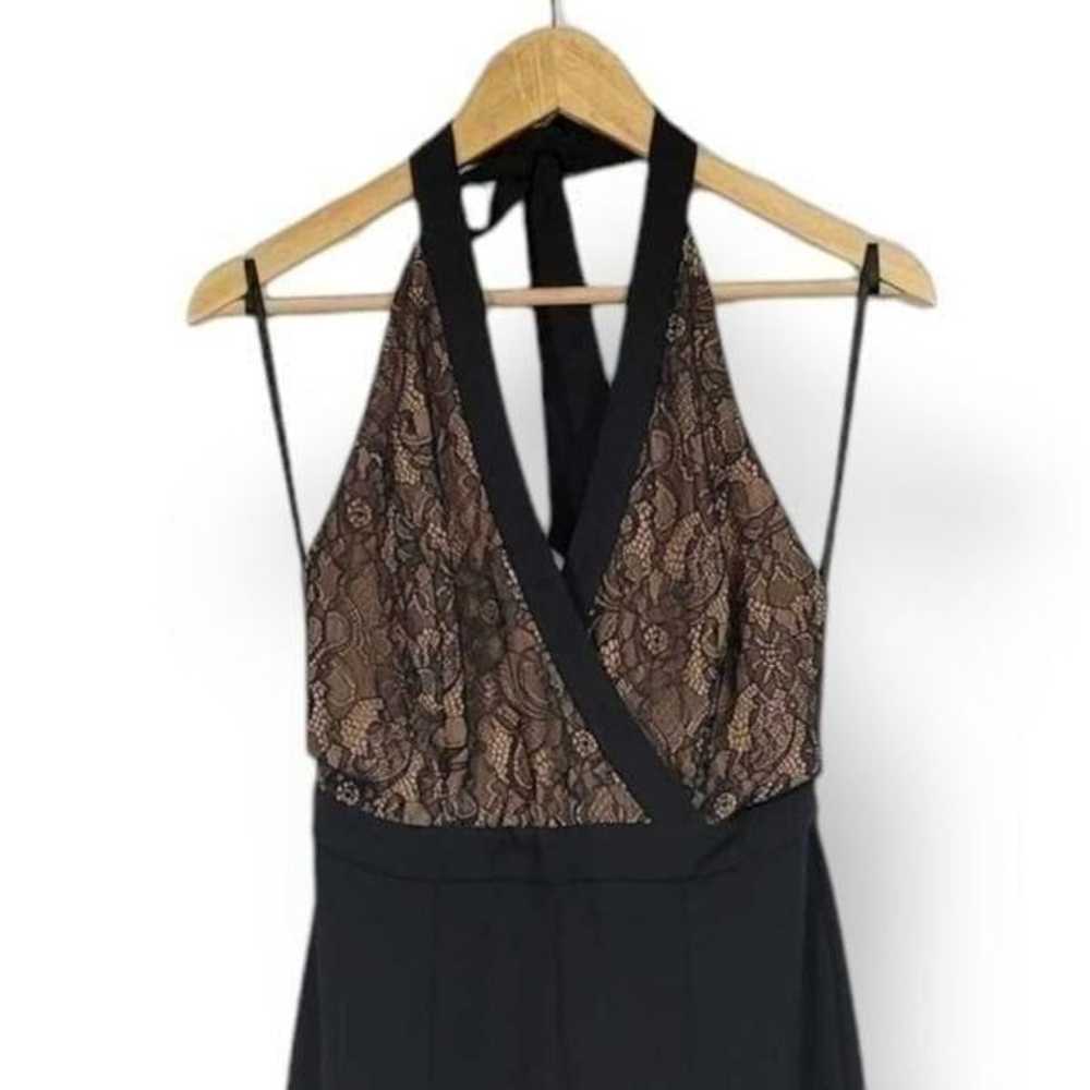 NEW BCBGMAXAZRIA Faux Wrap Lace Halter Split Hem … - image 5