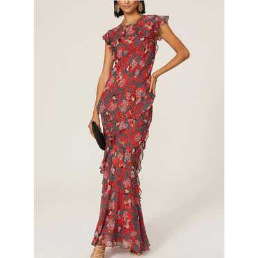 Saloni Dress Womens 6 Red Floral Tamara B Gown Ch… - image 1