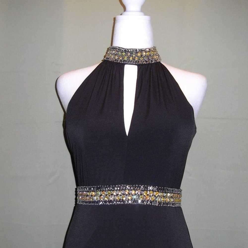 Crystal Doll Black Rhinestone Halter Top Long For… - image 5