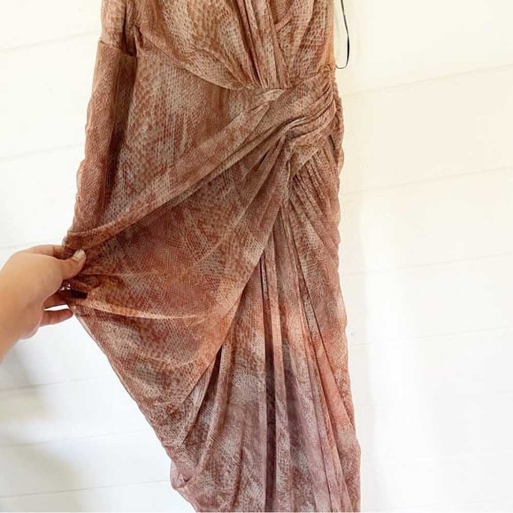 Vintage Tadashi Shoji Snakeskin Ruched Midi Halte… - image 4