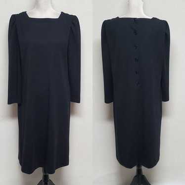 Vintage 70s Leslie Fay ILGWU Black Knit Long Slee… - image 1