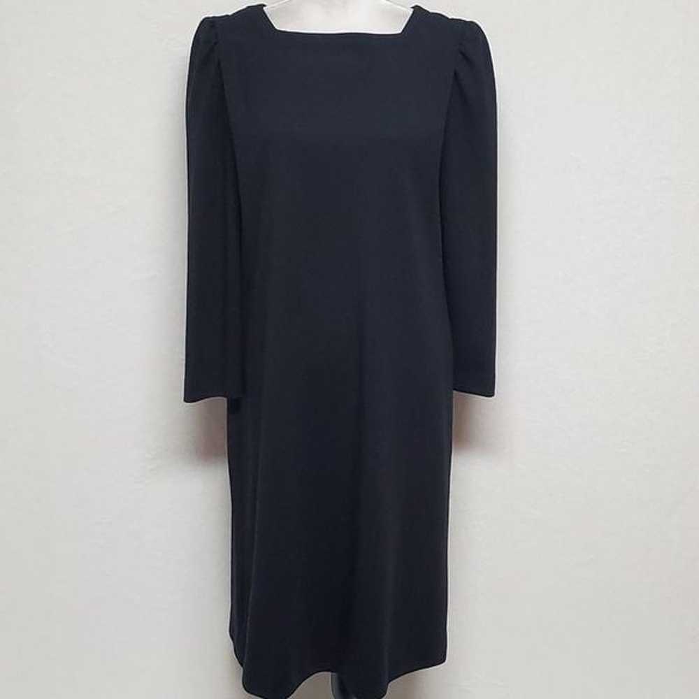 Vintage 70s Leslie Fay ILGWU Black Knit Long Slee… - image 2