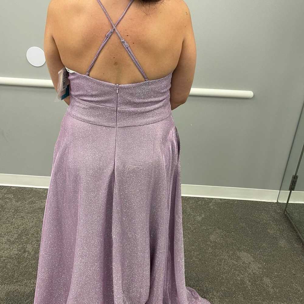 Lavender glitter chromatic prom dress Size 16 - image 2