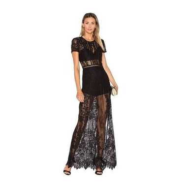 Lovers + Friends Black Romantic Nights Lace Overl… - image 1