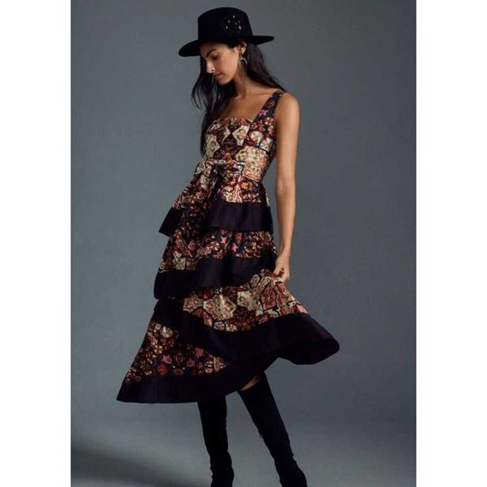 New Anthropologie Floral Print Square Neck Tiered… - image 2