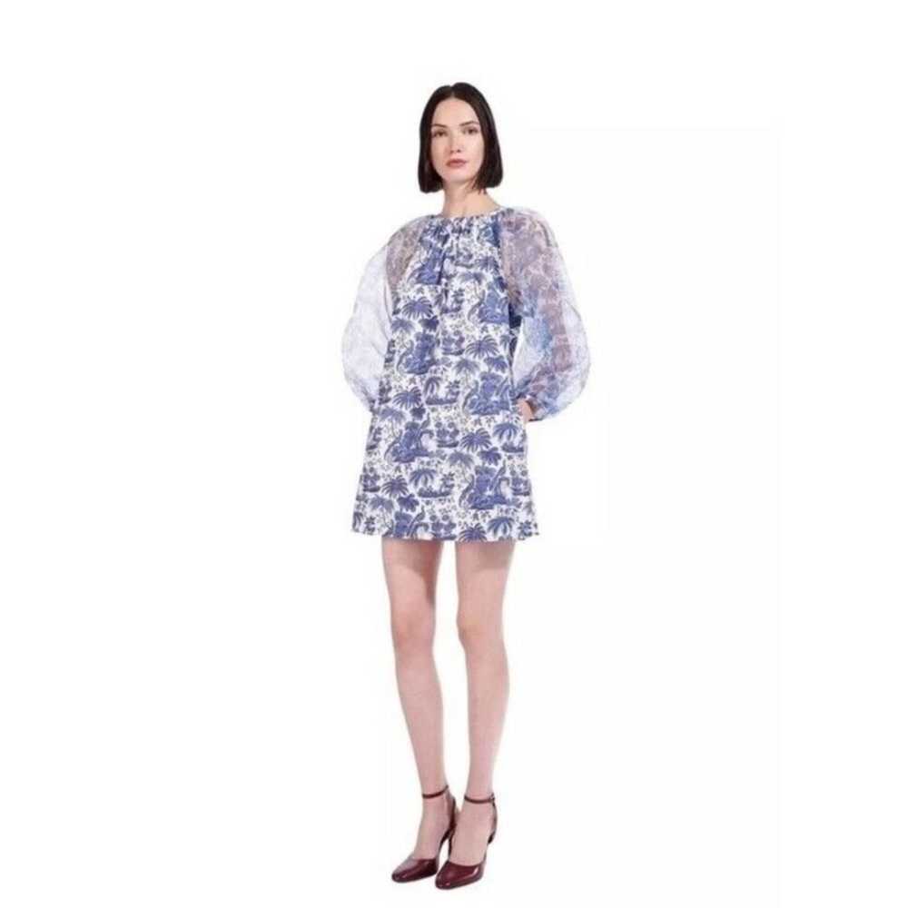 Staud NEW Garden Dress in China blue toile - image 10